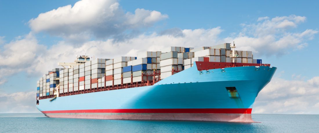 Conatiner Ship blue sky Marine SCR