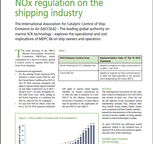 The impact of Tier III NOx regulation